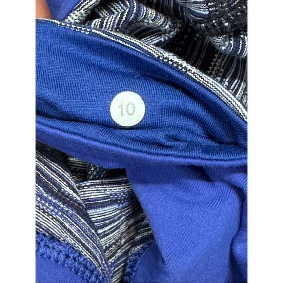 Lululemon Wunder Under Crop Legging Sz 10 Space Dye Twist Sapphire Blue Legging - Picture 5 of 6